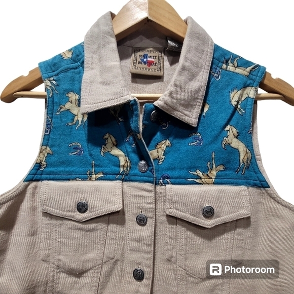 🚨$30 Small Twill 100% Cotton Print 100% Payon Teal Tan Vest & Maxi Skirt - Picture 5 of 9